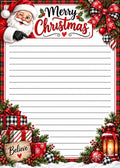 Merry Christmas Santa 5x7 Notepad | Buffalo Plaid Holiday Note Pad Set 2