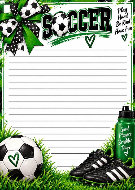 Soccer 5x7 Notepad – Play Hard Be Kind Soccer Gift Set 2