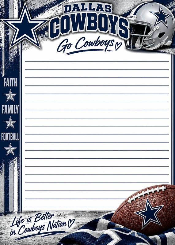 Dallas Cowboys Inspired 5x7 Peel & Tear Notepad Set of 2