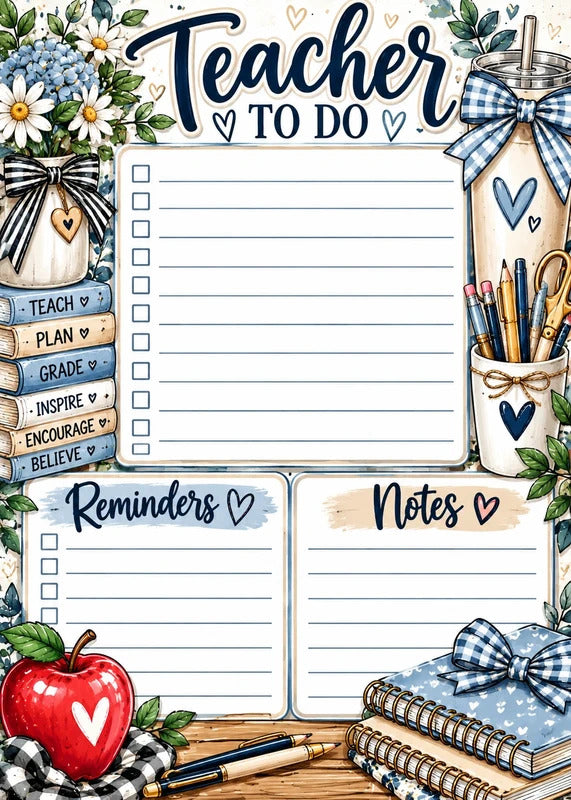 Teacher To-Do Notepad 5x7