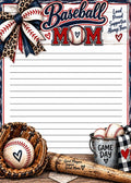 Baseball Mom 5x7 Notepad  Set 2 Game Day Baseball Gift for Moms