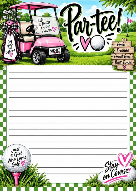 Par-Tee Golf 5x7 Peel & Tear Notepad