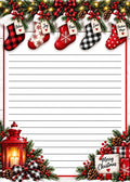 Set of 2 Christmas Stockings 5x7 Notepad | Buffalo Plaid Holiday Note Pad |
