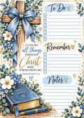 Christian Faith Notepad 5x7 Bible Verse To-Do List Inspirational Christian Gift