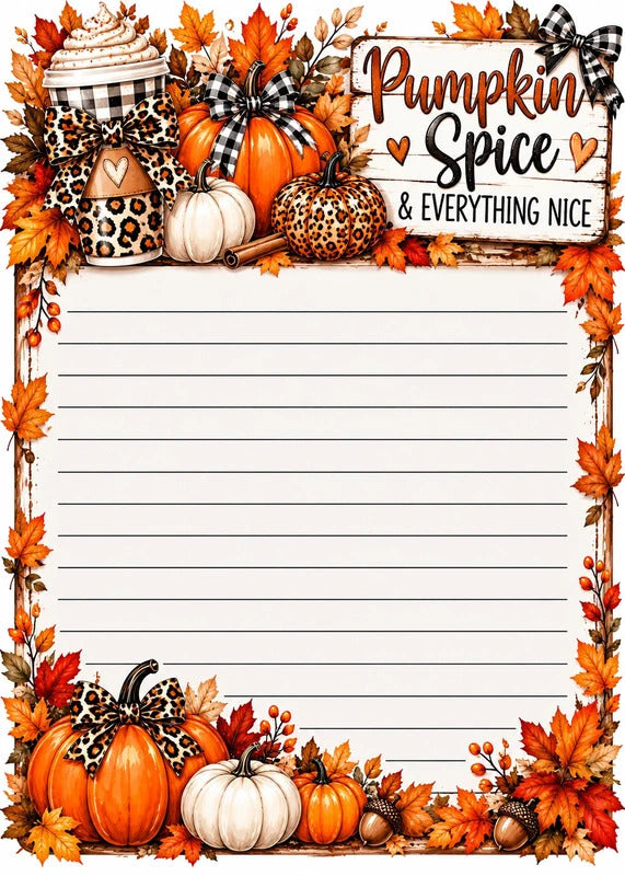 Pumpkin Spice 5x7 notepad Set 2