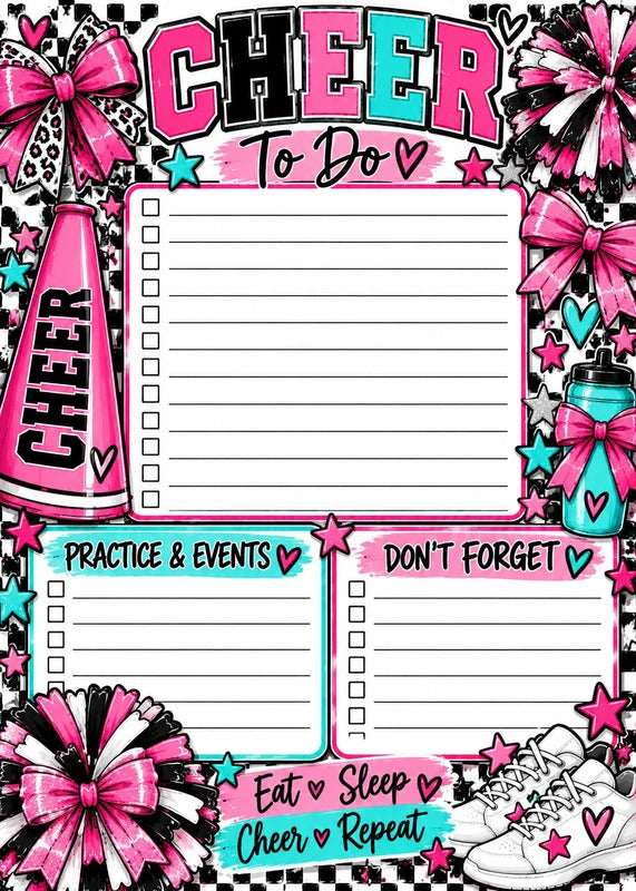 Cheer 5x7 To-Do Notepad Set of 2