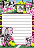 Tennis 5x7 Peel & Tear Notepad – Tennis Makes Life Better