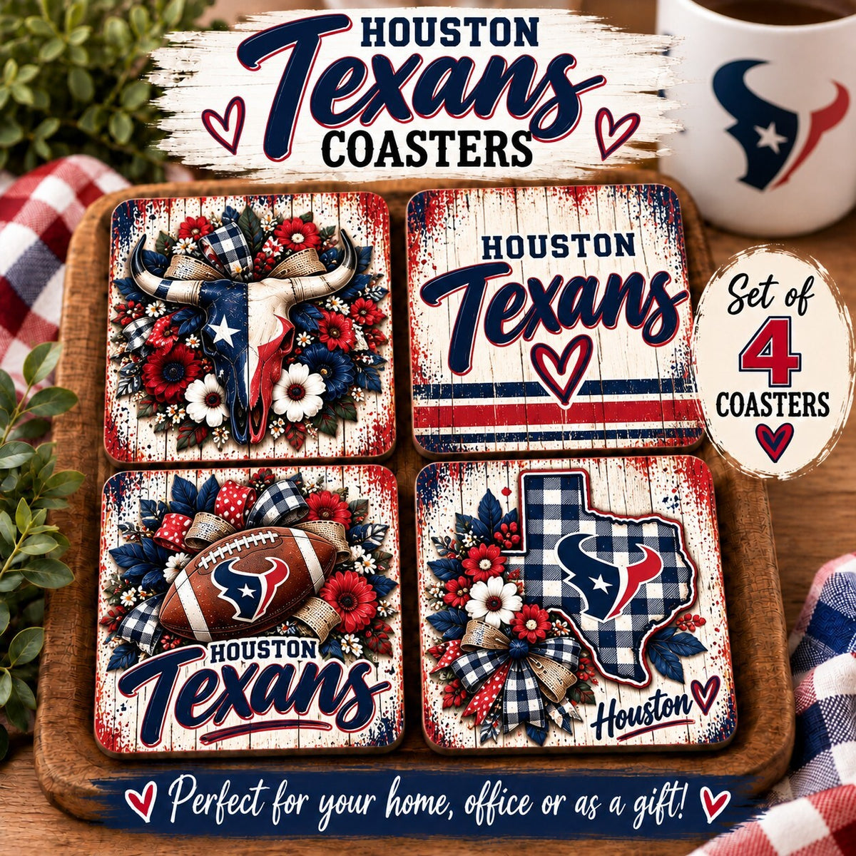 Houston Texans Coaster Set 4