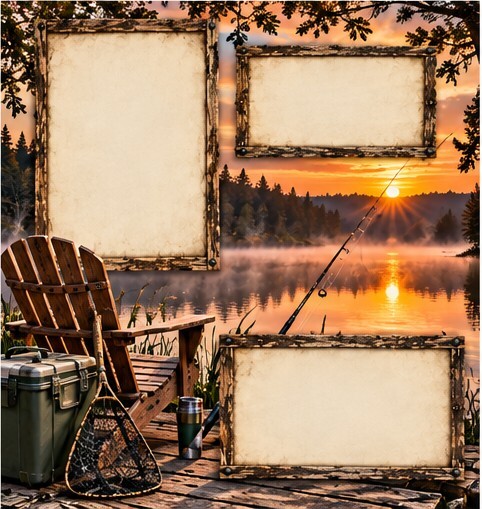 Fishing Memories Scrapbook Paper Set – 6 Rustic