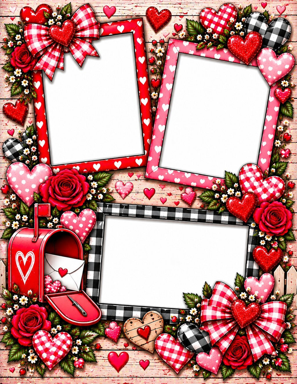 Valentine Scrapbook Paper Set of 6