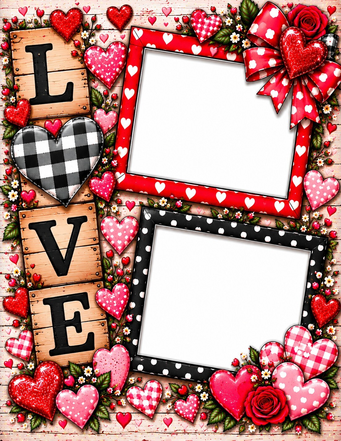 Valentine Scrapbook Paper Set of 6