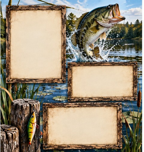 Fishing Memories Scrapbook Paper Set – 6 Rustic