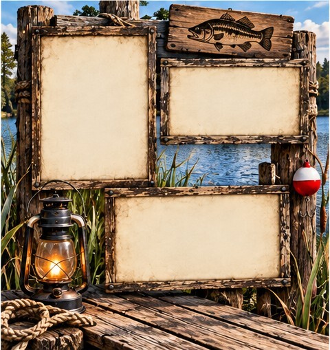 Fishing Memories Scrapbook Paper Set – 6 Rustic
