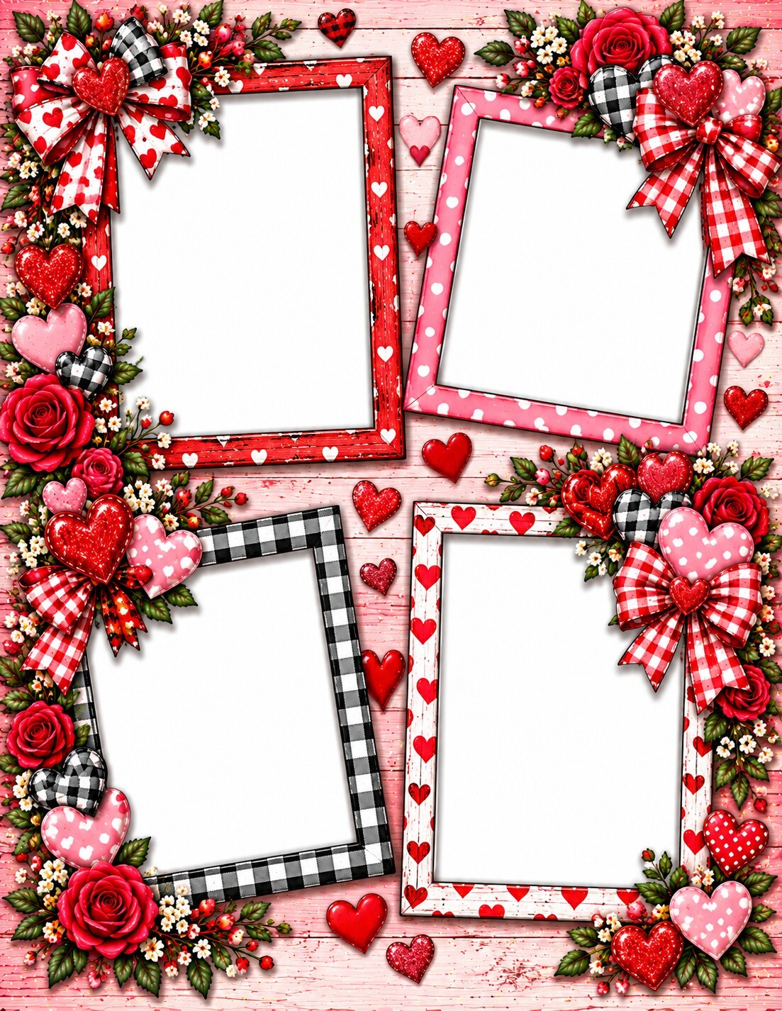 Valentine Scrapbook Paper Set of 6