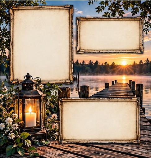In Loving Memory Scrapbook Paper Set – 6 Memorial 8.5 x 11 Photo Frame Designs