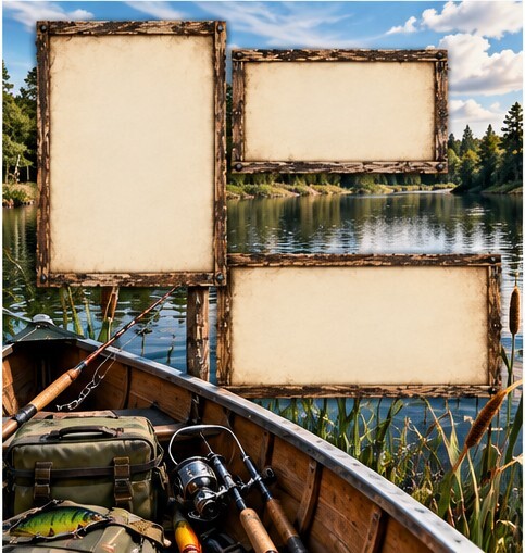 Fishing Memories Scrapbook Paper Set – 6 Rustic
