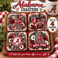 Handmade Alabama Ceramic Coasters Set 4