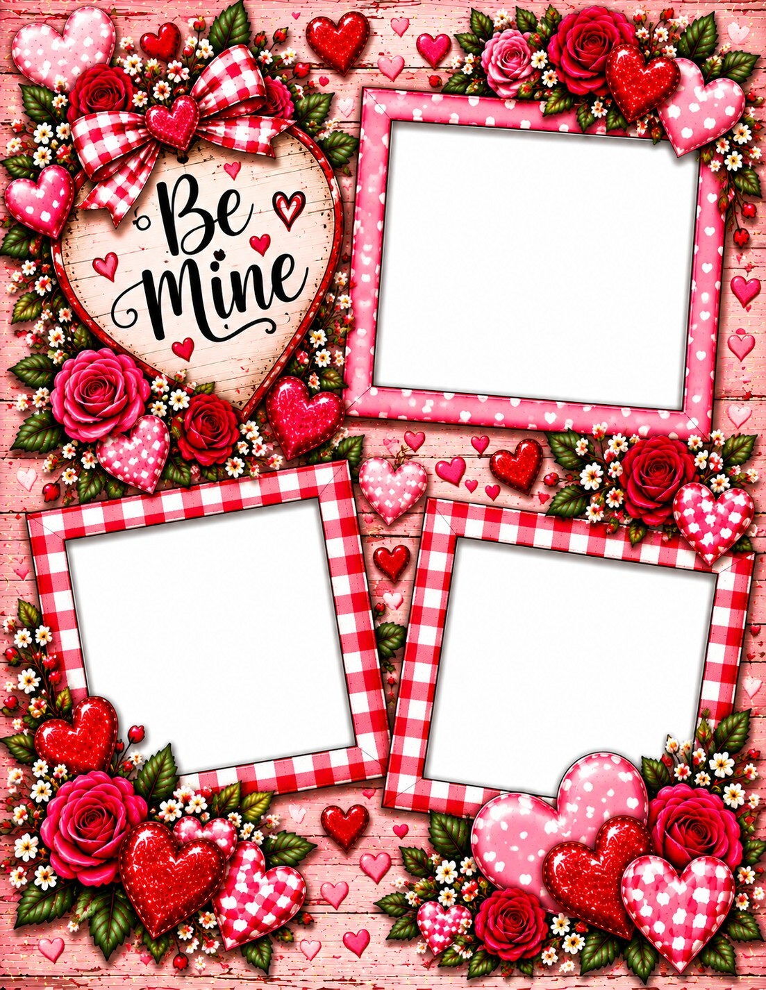 Valentine Scrapbook Paper Set of 6