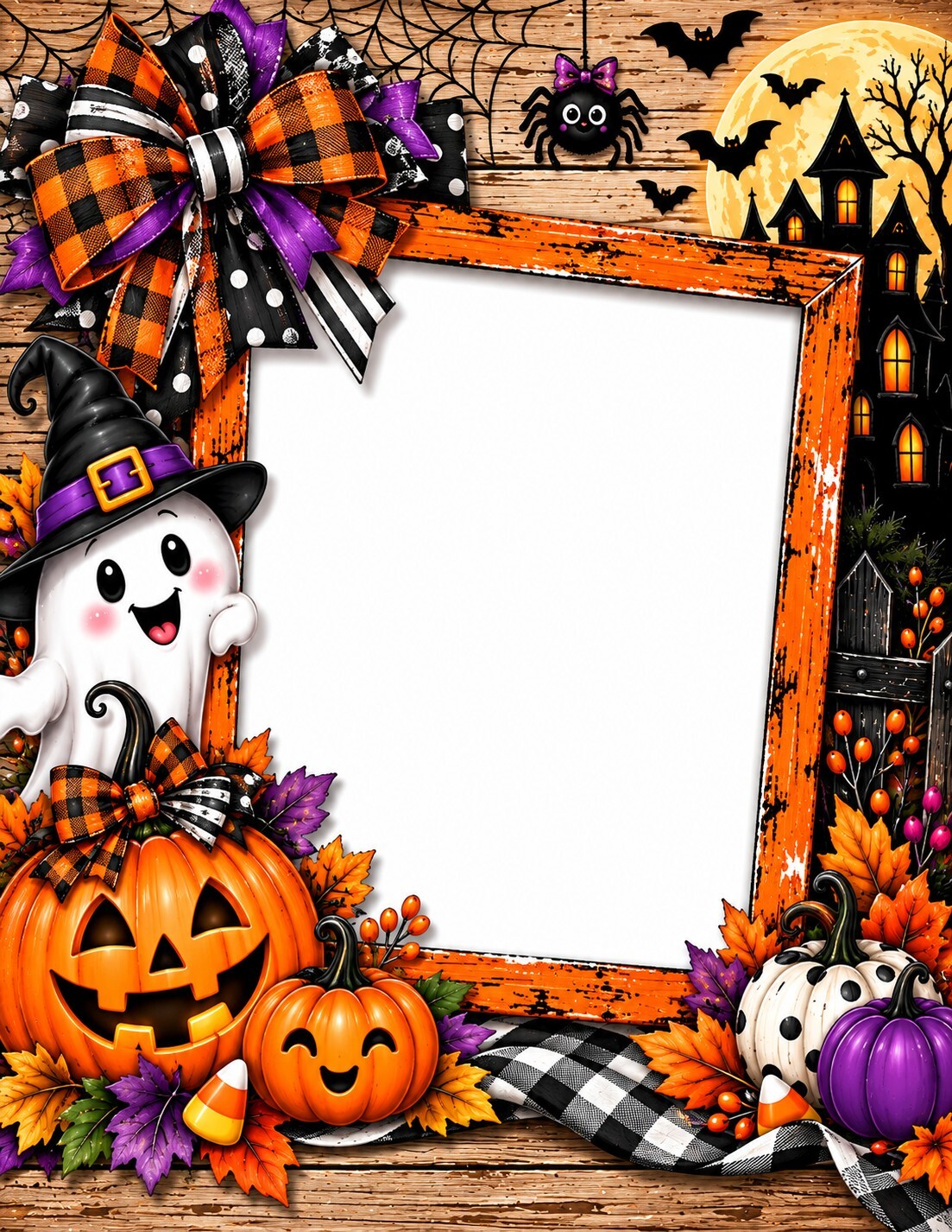 Halloween Scrapbook Paper Set of 6 – 8.5 x 11 Photo Frame Pages