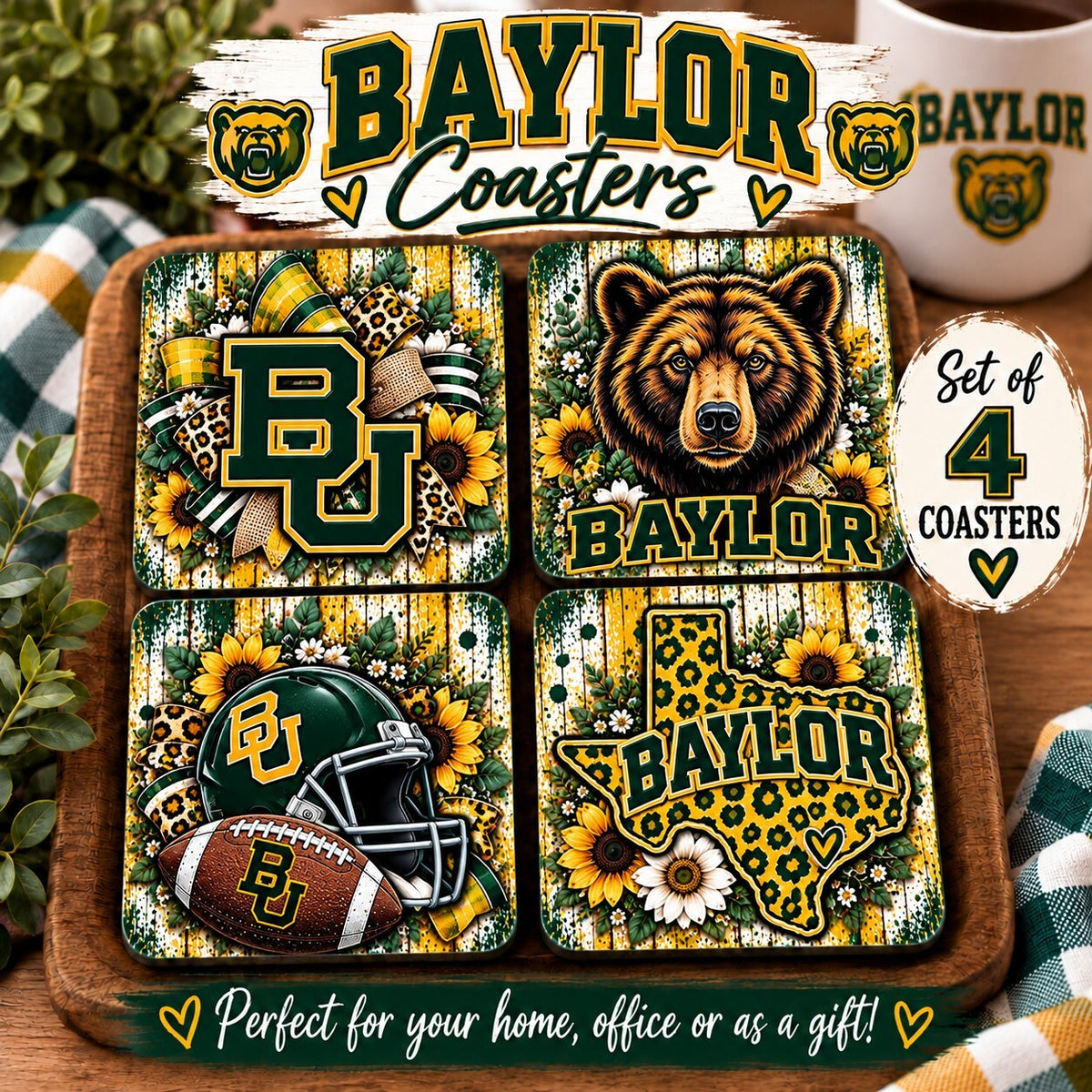 Handmade Baylor Coaster Set of 4