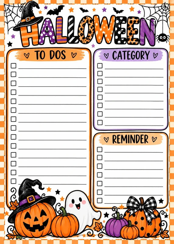 🎃 Set of 2 Halloween 5x7 Notepads | Spooky To-Do & Reminder Pads