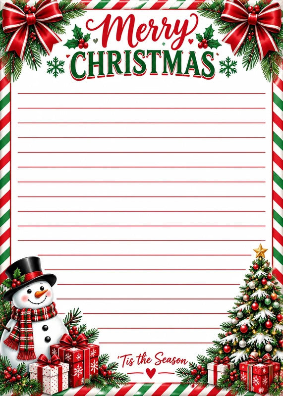 Merry Christmas Snowman 5x7 Notepad Set of 2
