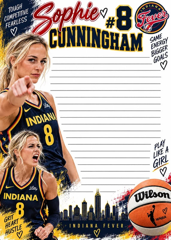 Sophie Cunningham Inspired Set of 2 – 5x7 Basketball Notepads