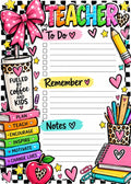 Teacher To-Do Notepad 5x7 | Cute Teacher Gift Colorful Classroom Notes Set of 2